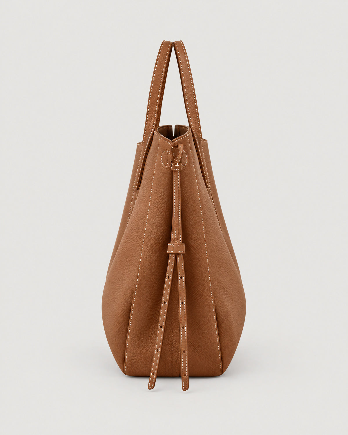 Leder Tote Bag Kamel – Seitenansicht