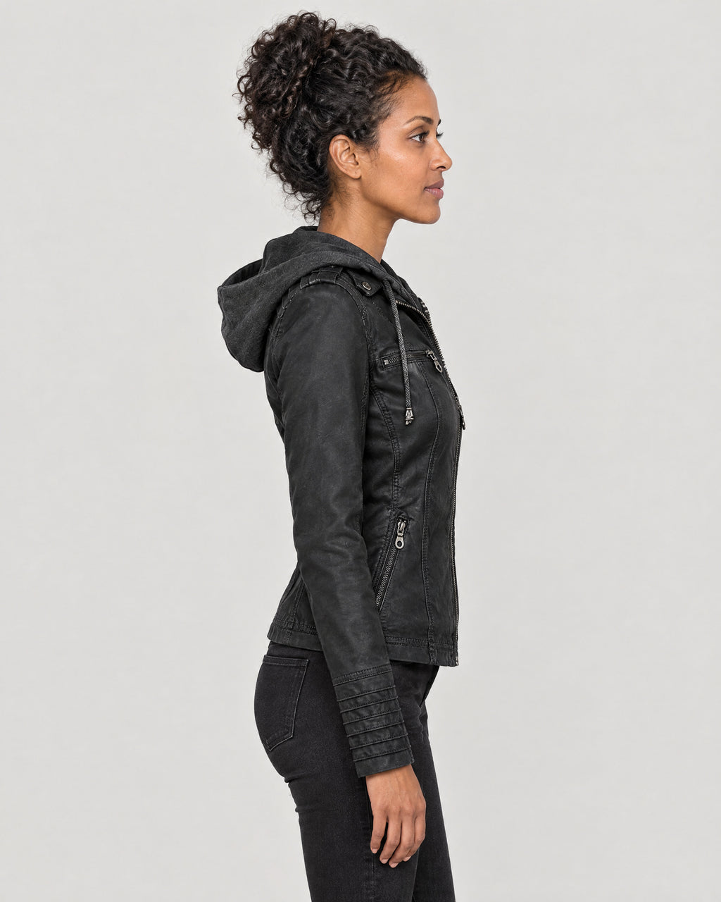 Kunstlederjacke Damen – Seitenansicht
