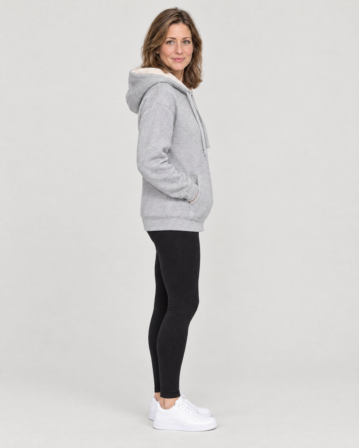 Fleece-Hoodie – Seitenansicht