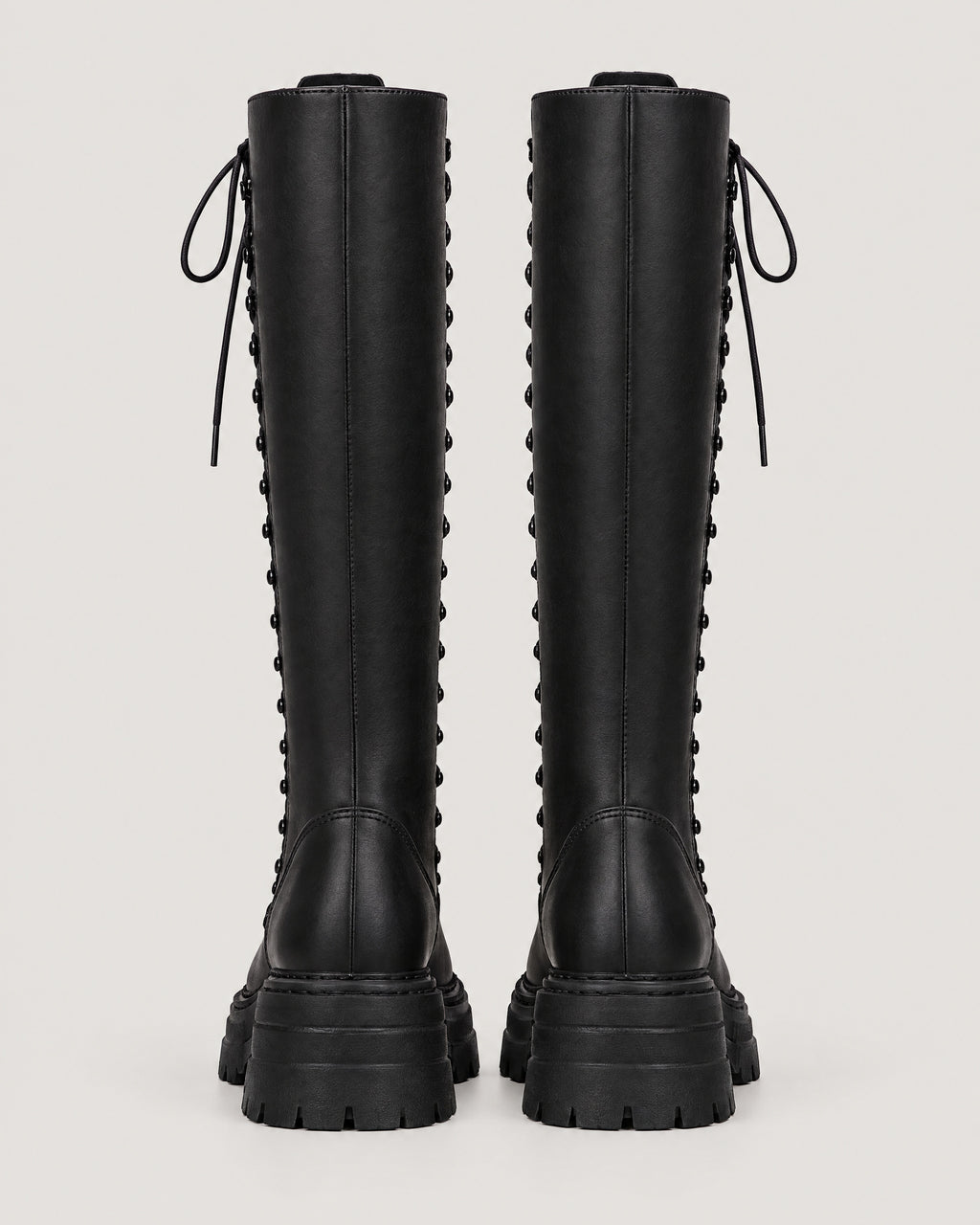 Schnürstiefel Damen Schwarz – Rückansicht
