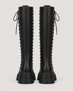 Schnürstiefel Damen Schwarz – Rückansicht