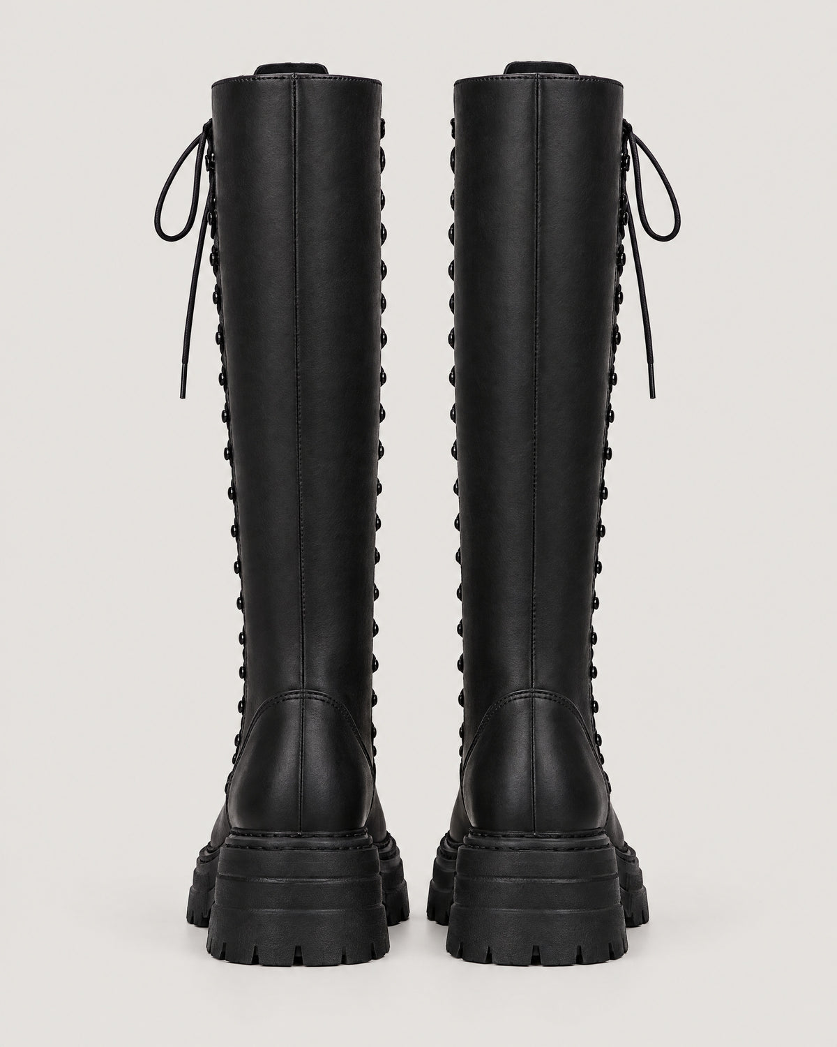 Schnürstiefel Damen Schwarz – Rückansicht