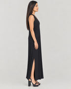 Maxikleid – Seitenansicht mit Schlitz