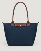 Nylon Tote Bag Marineblau – Rückseite