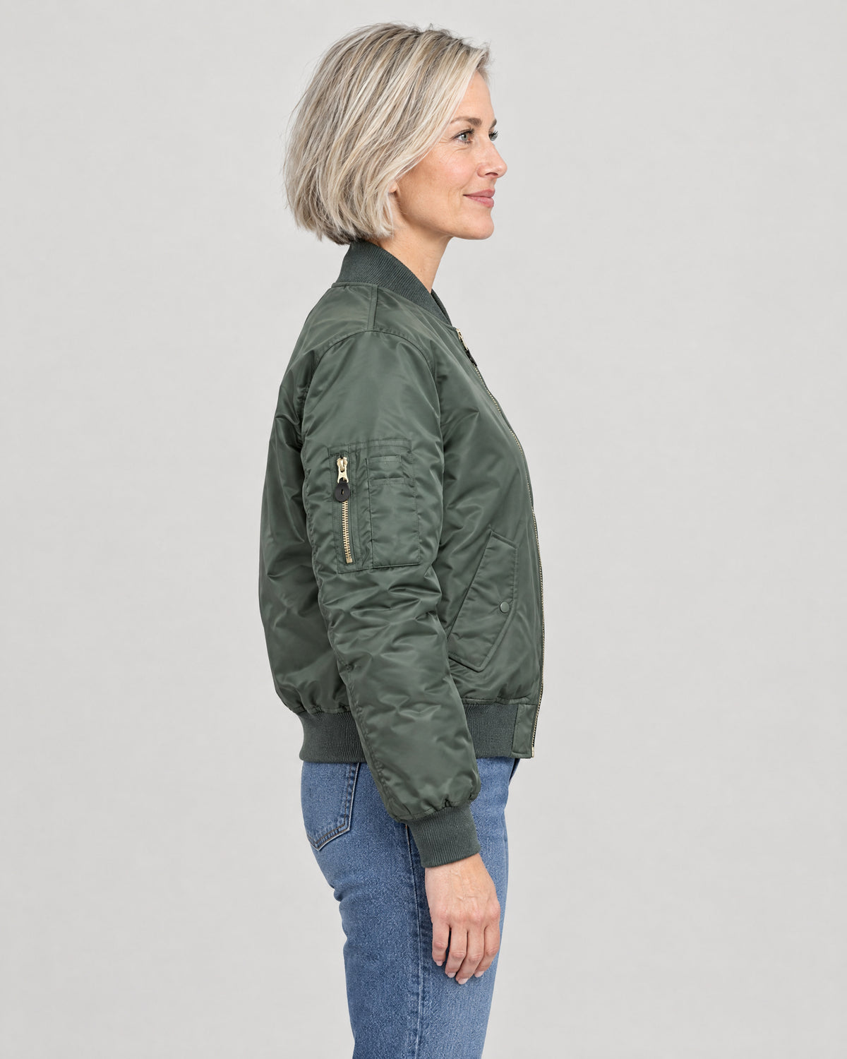 Bomberjacke Damen – Seitenansicht