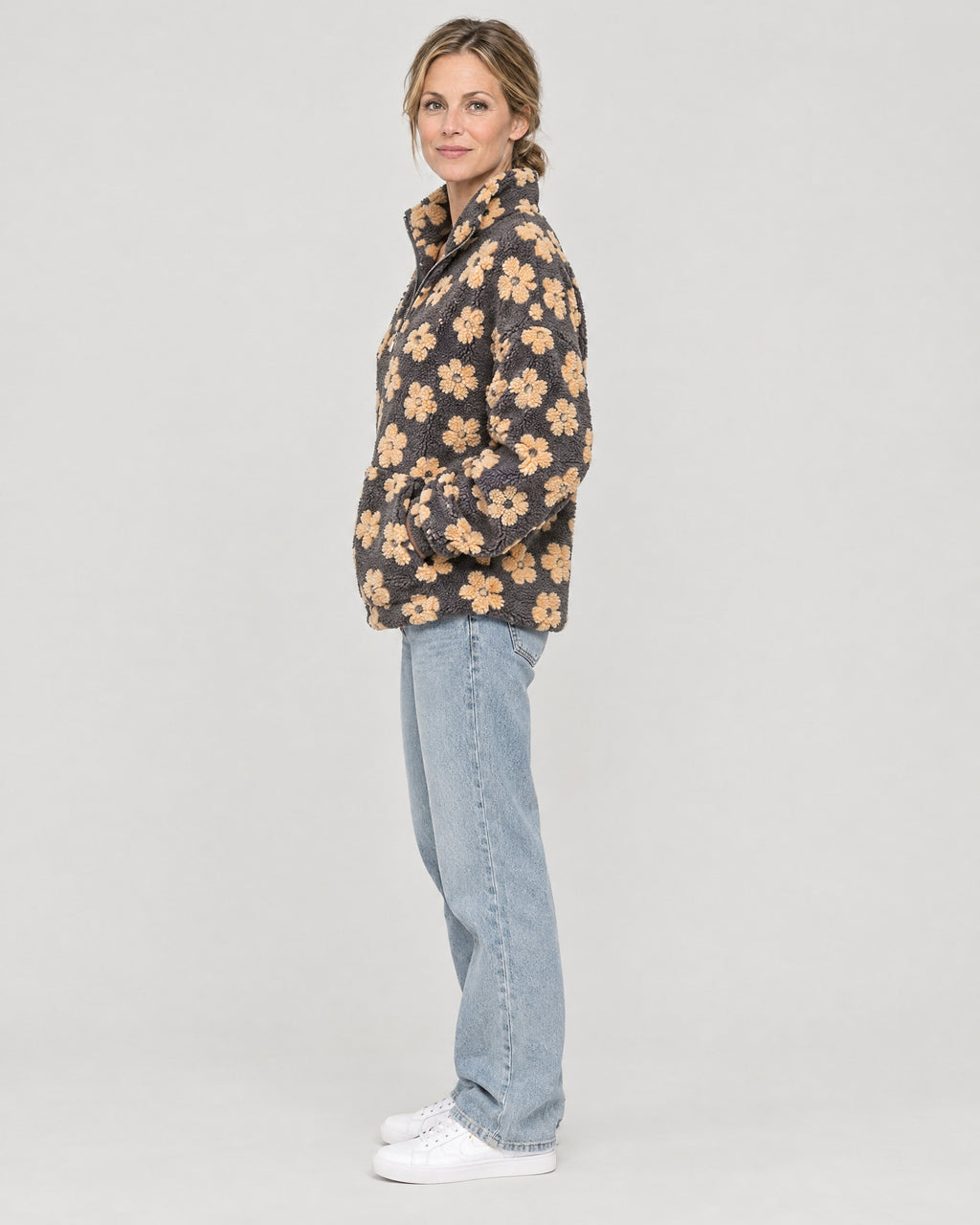 Teddyfleece-Pullover – Seitenansicht