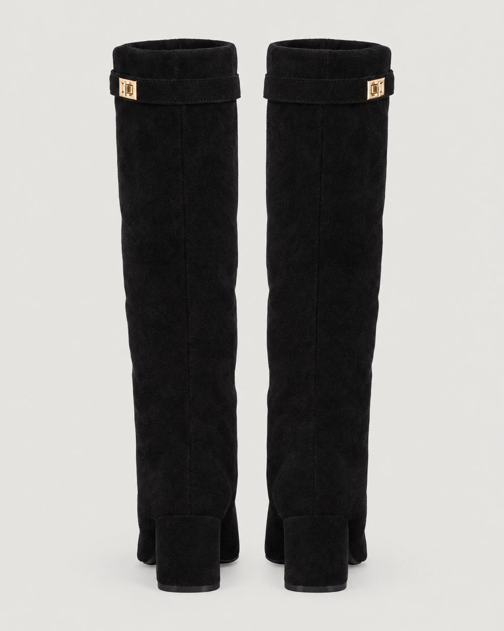 Wildlederstiefel Schwarz – Rückansicht