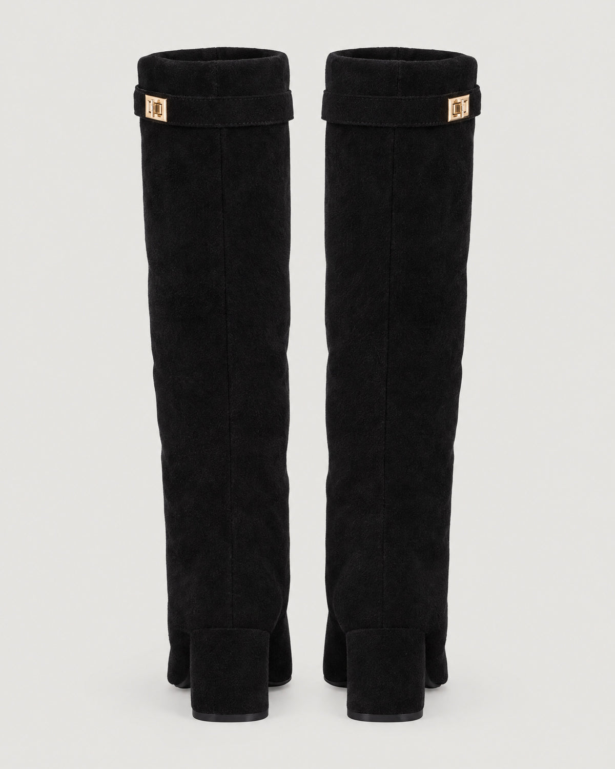 Wildlederstiefel Schwarz – Rückansicht