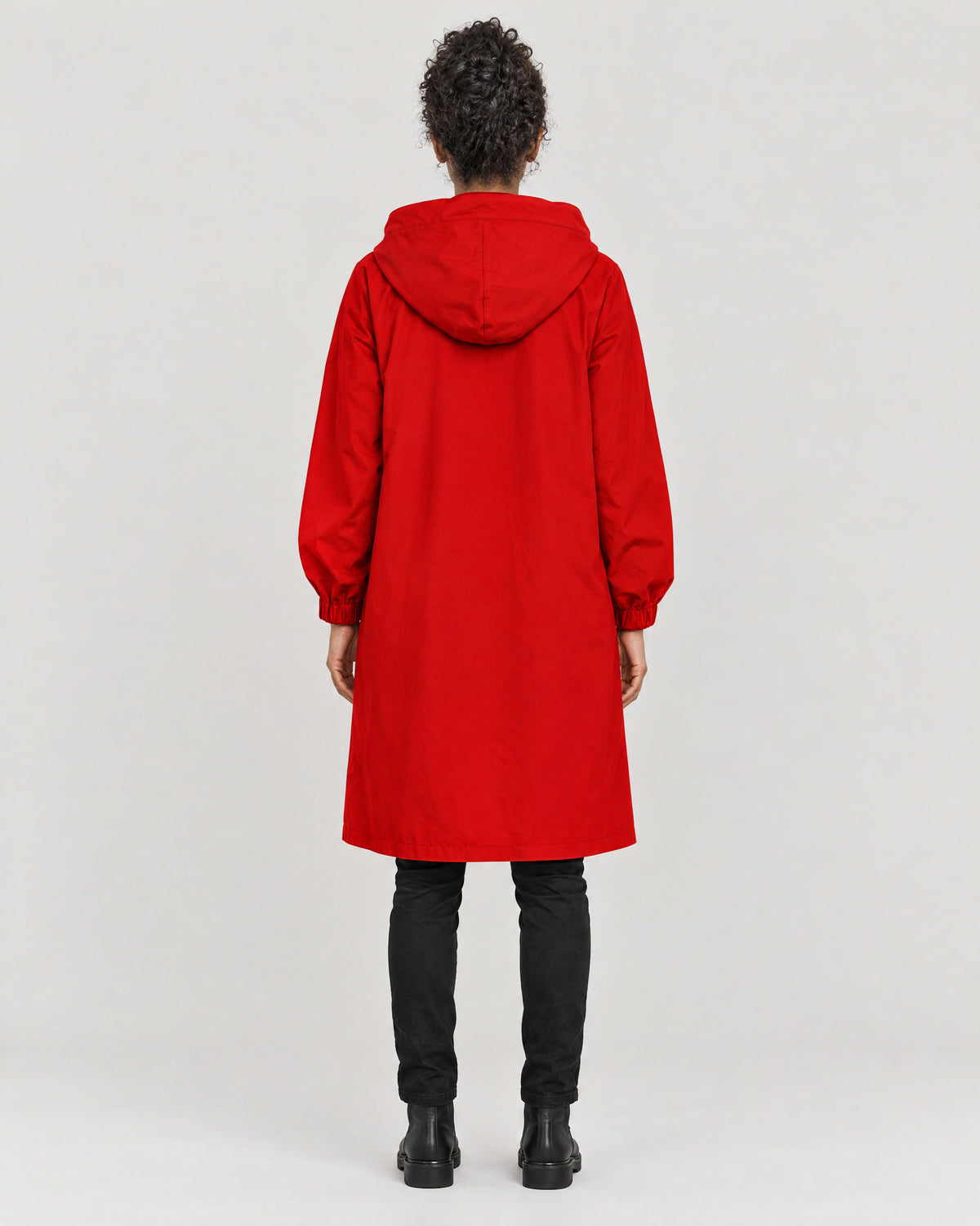 Regenmantel Damen Rot – Rückansicht