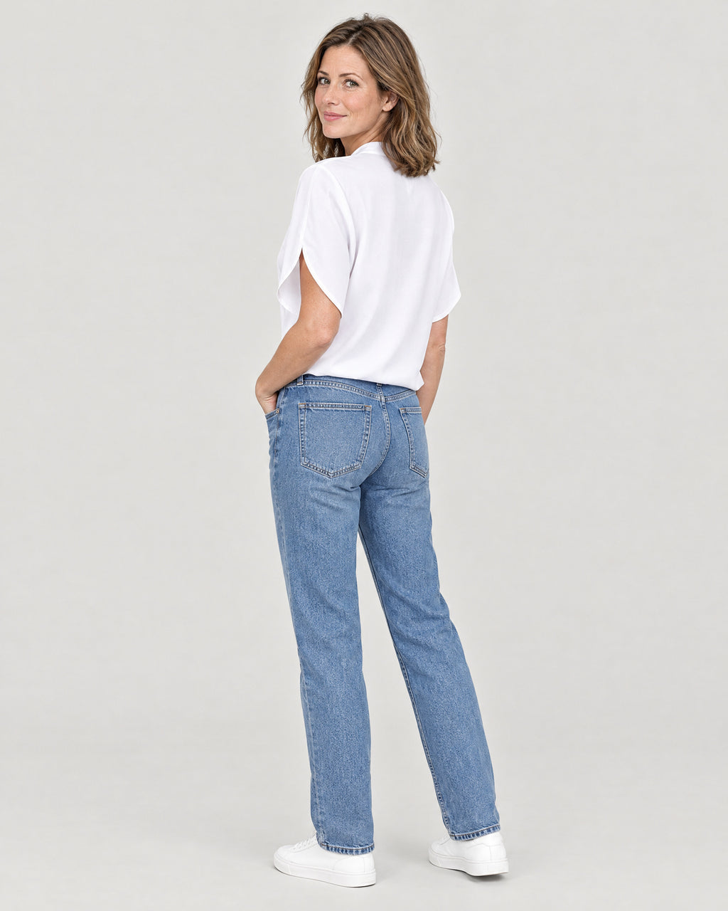 Kurzarm Bluse – Rückansicht