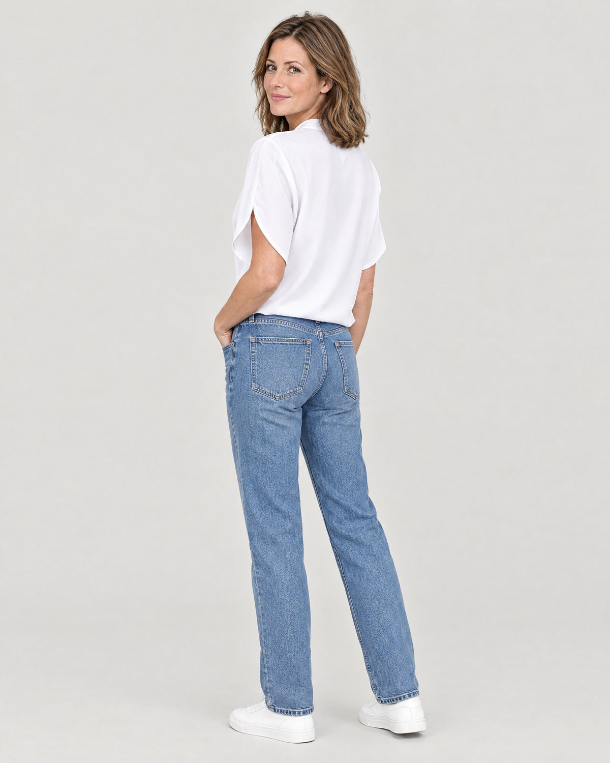 Kurzarm Bluse – Rückansicht