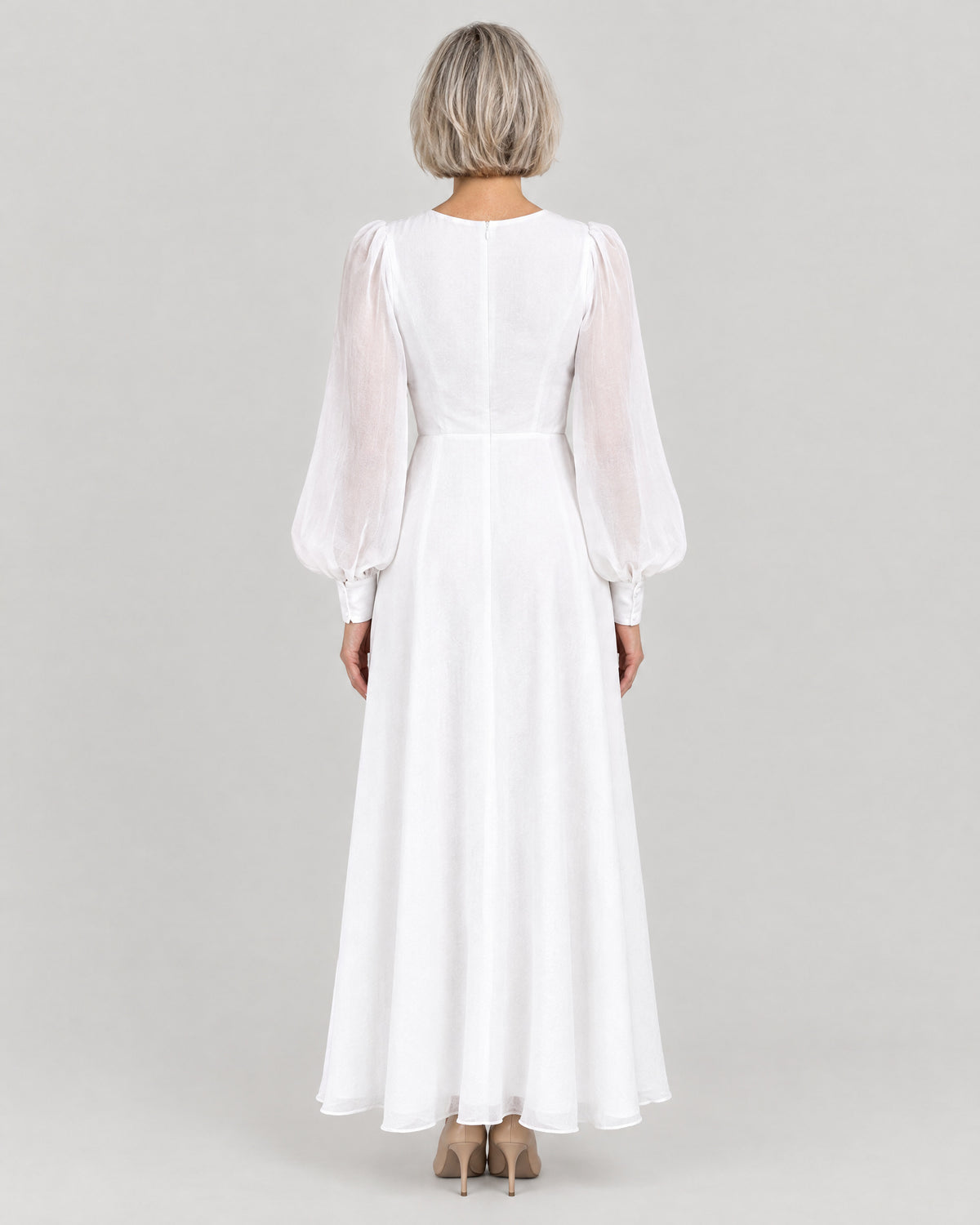 Brautkleid langarm – Rückansicht