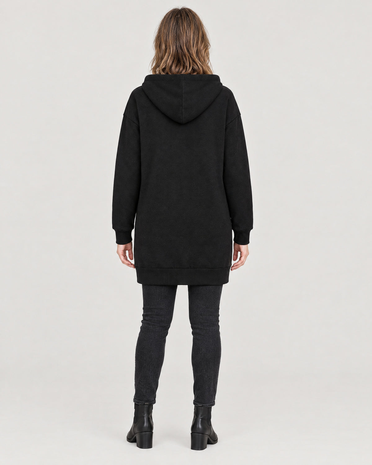 Lange Sweatjacke – Rückansicht