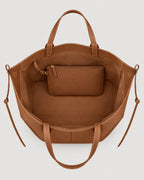 Leder Tote Bag Kamel – Innenansicht mit Innentasche