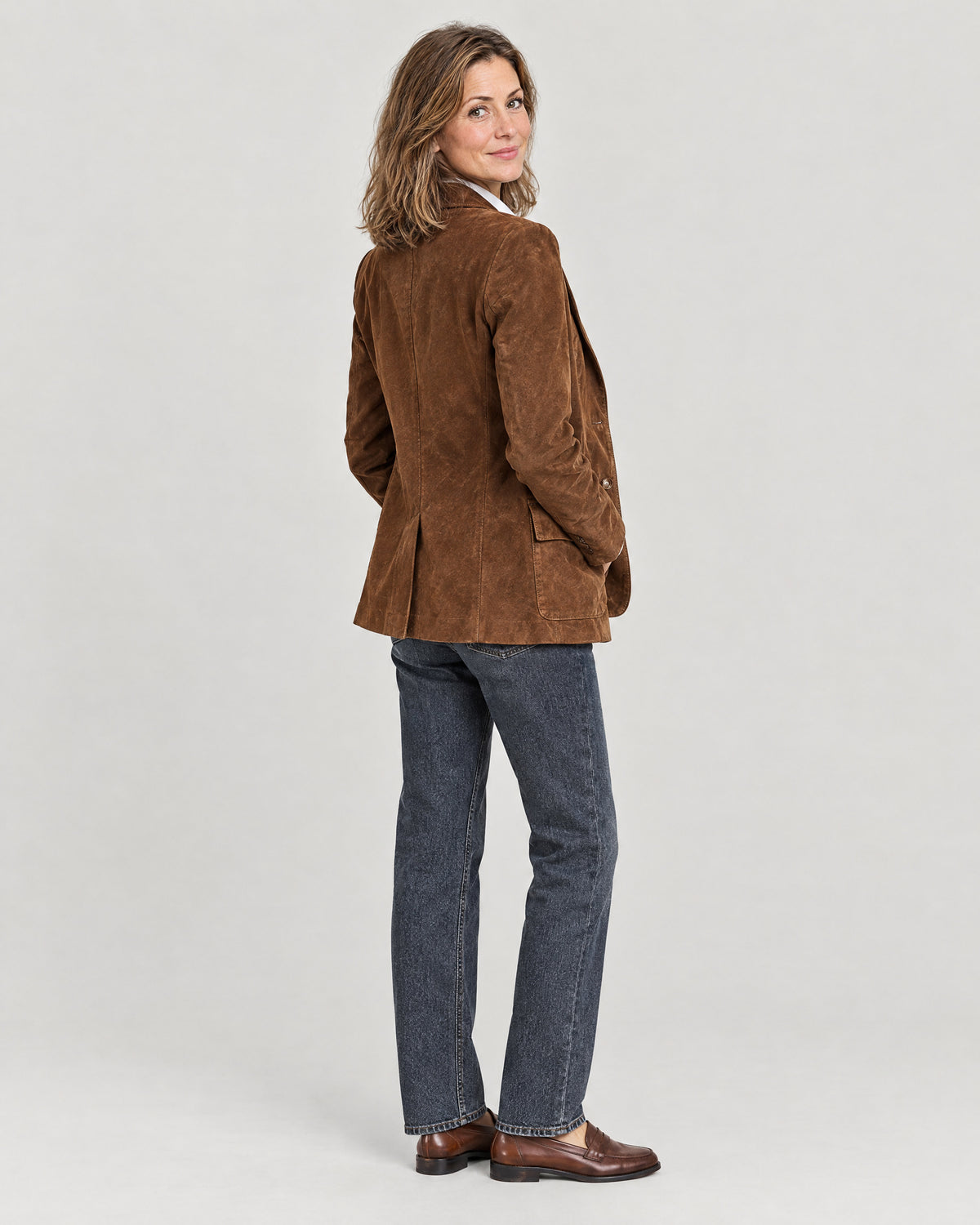Wildleder-Blazer – Rückansicht