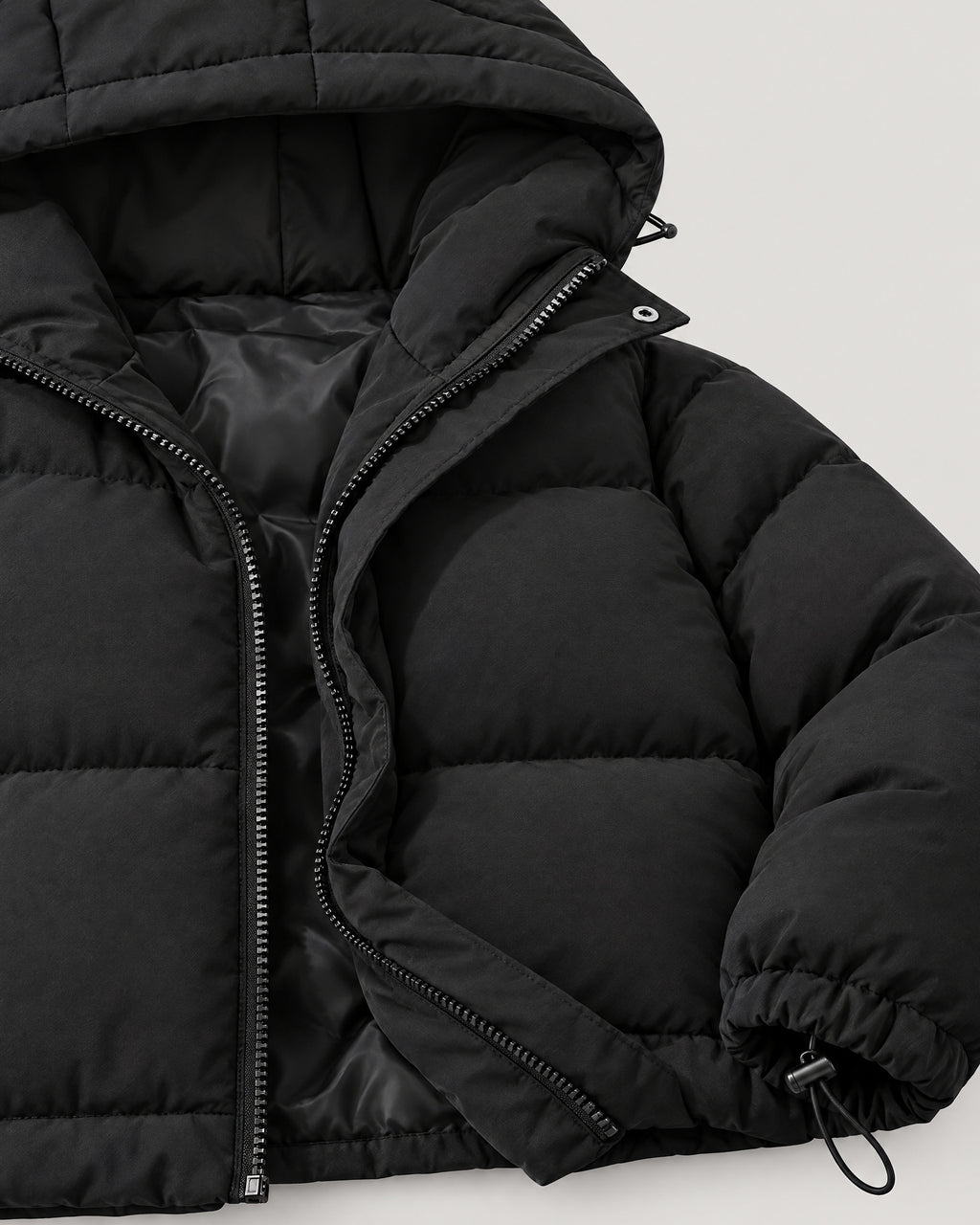 Pufferjacke – Detail Kordelzug