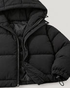 Pufferjacke – Detail Kordelzug