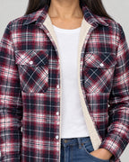 Karierte Hemdjacke – Detail Teddyfutter und Brusttasche