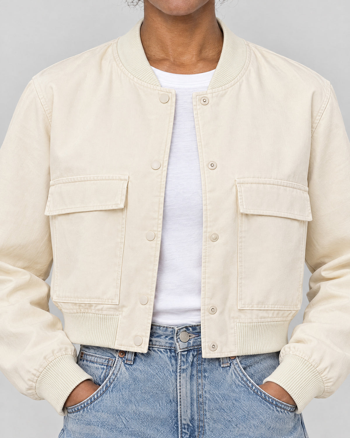 Bomberjacke – Detail Taschen und Bündchen