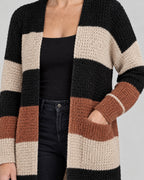 Cardigan – Detail Strick und Taschen