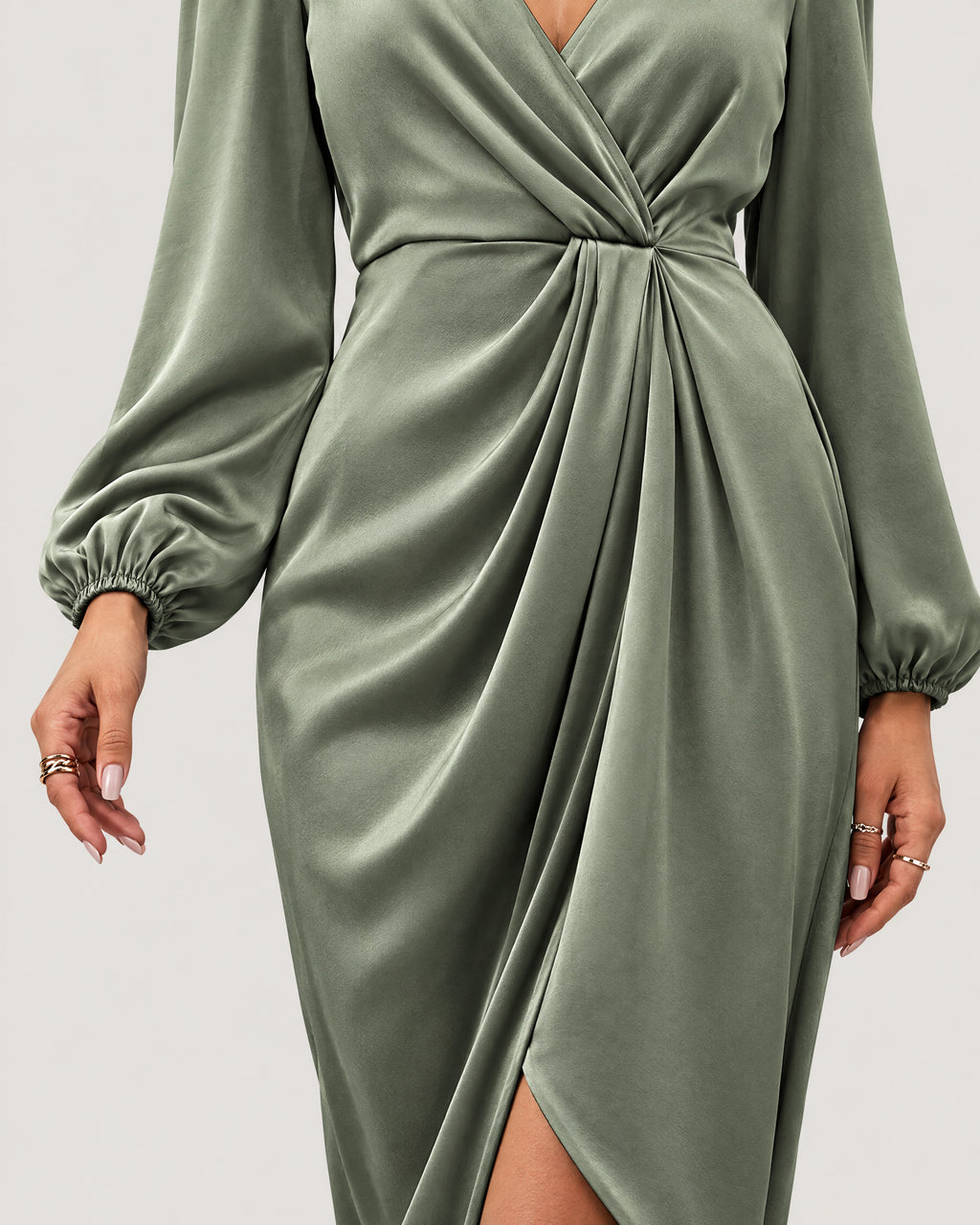 Wickelkleid – Detail Knoten und Satin