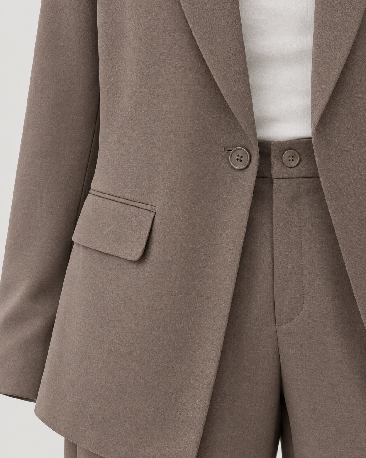 Blazer Anzug – Detail Revers und Tasche