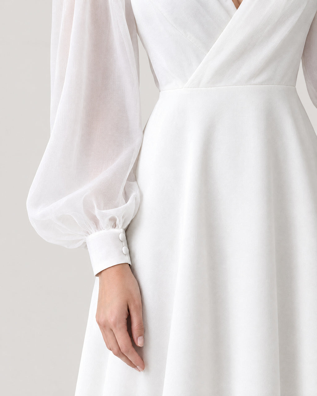 Brautkleid – Detail Chiffonärmel mit Manschette