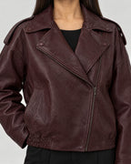 Bikerjacke – Detail asymmetrischer Reißverschluss