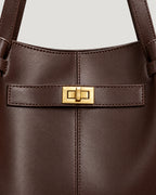 Leder Shopper – Detail Goldverschluss
