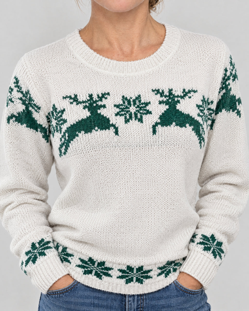 Weihnachtspullover – Detail Strickmuster