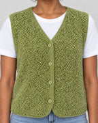 Strickweste – Detail Knöpfe und Strick