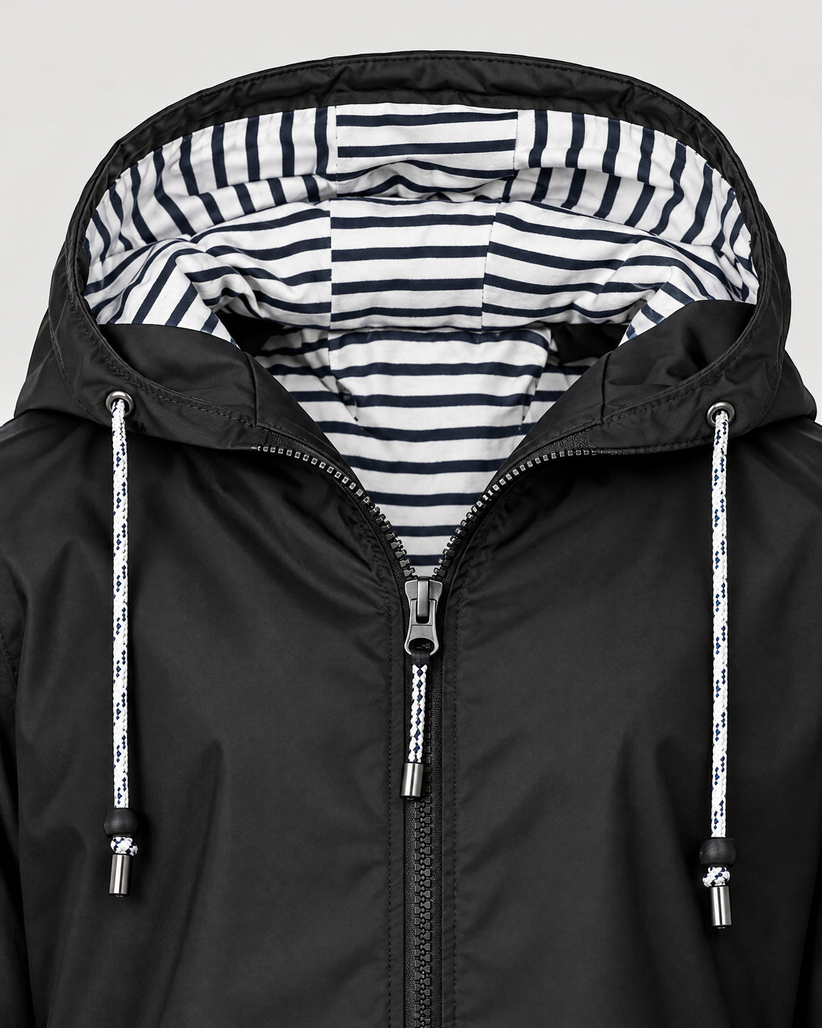 Regenjacke – Detail Streifenfutter