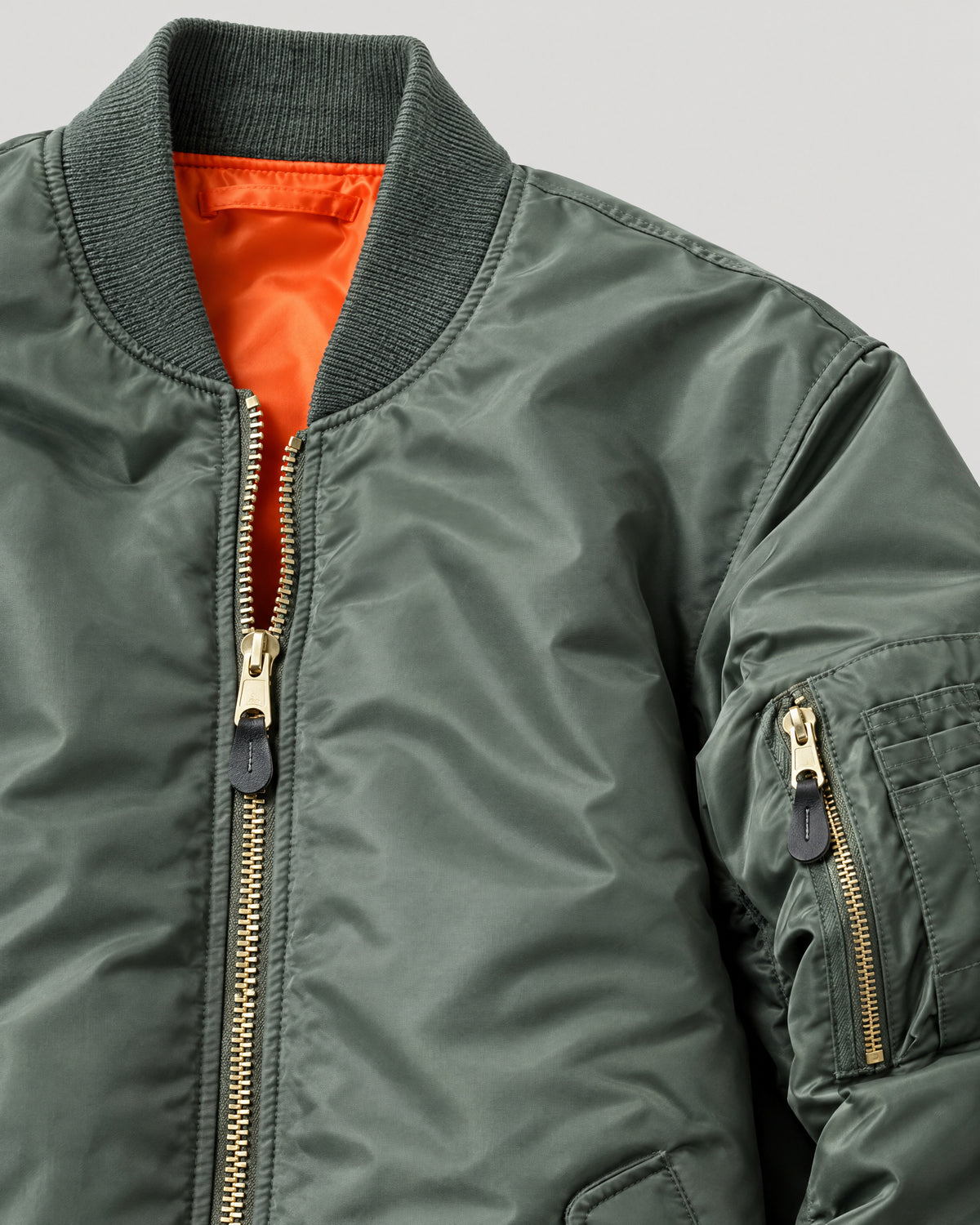 Bomberjacke – Detail Kragen und Futter