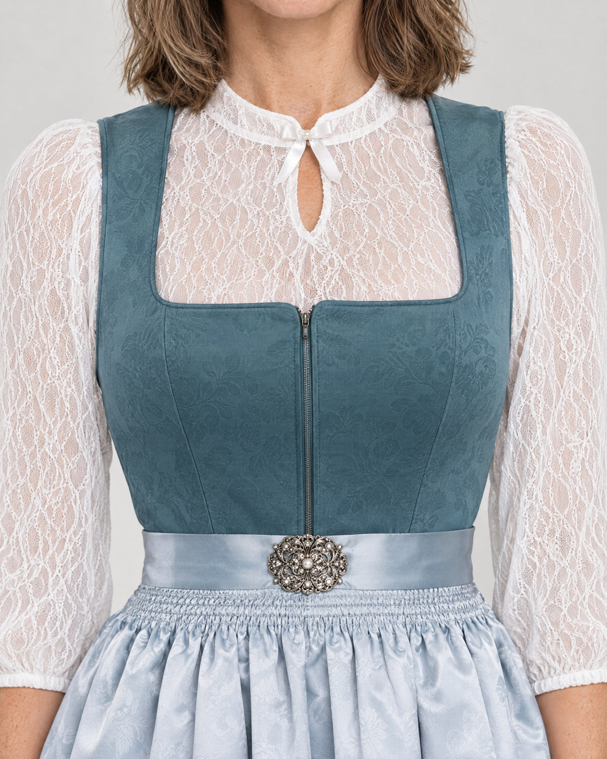 Dirndl Set – Detail Mieder und Stehkragen