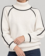 Pullover – Detail Kontrastrand am Bündchen