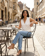 Wickelbluse – im Straßencafé