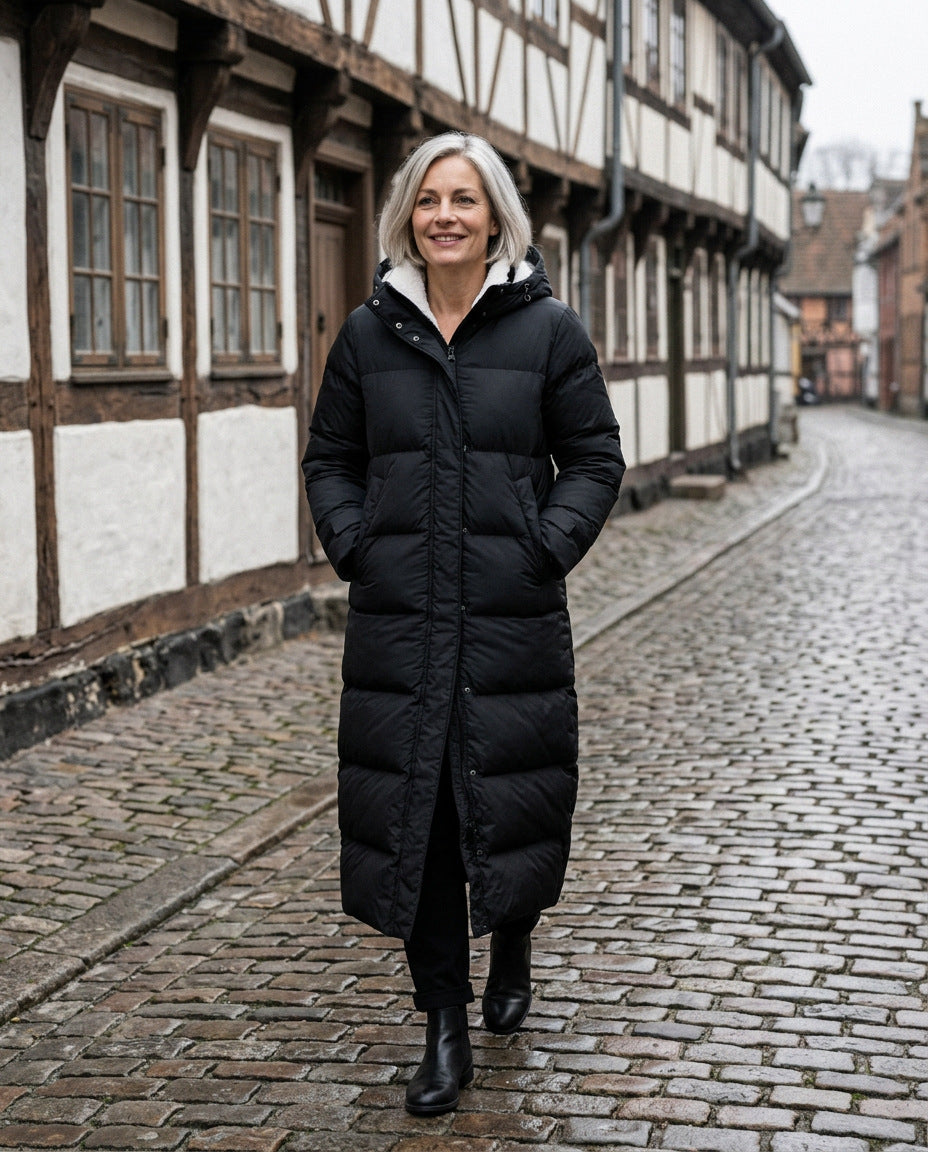 Langer Parka Damen Schwarz – in der Altstadt