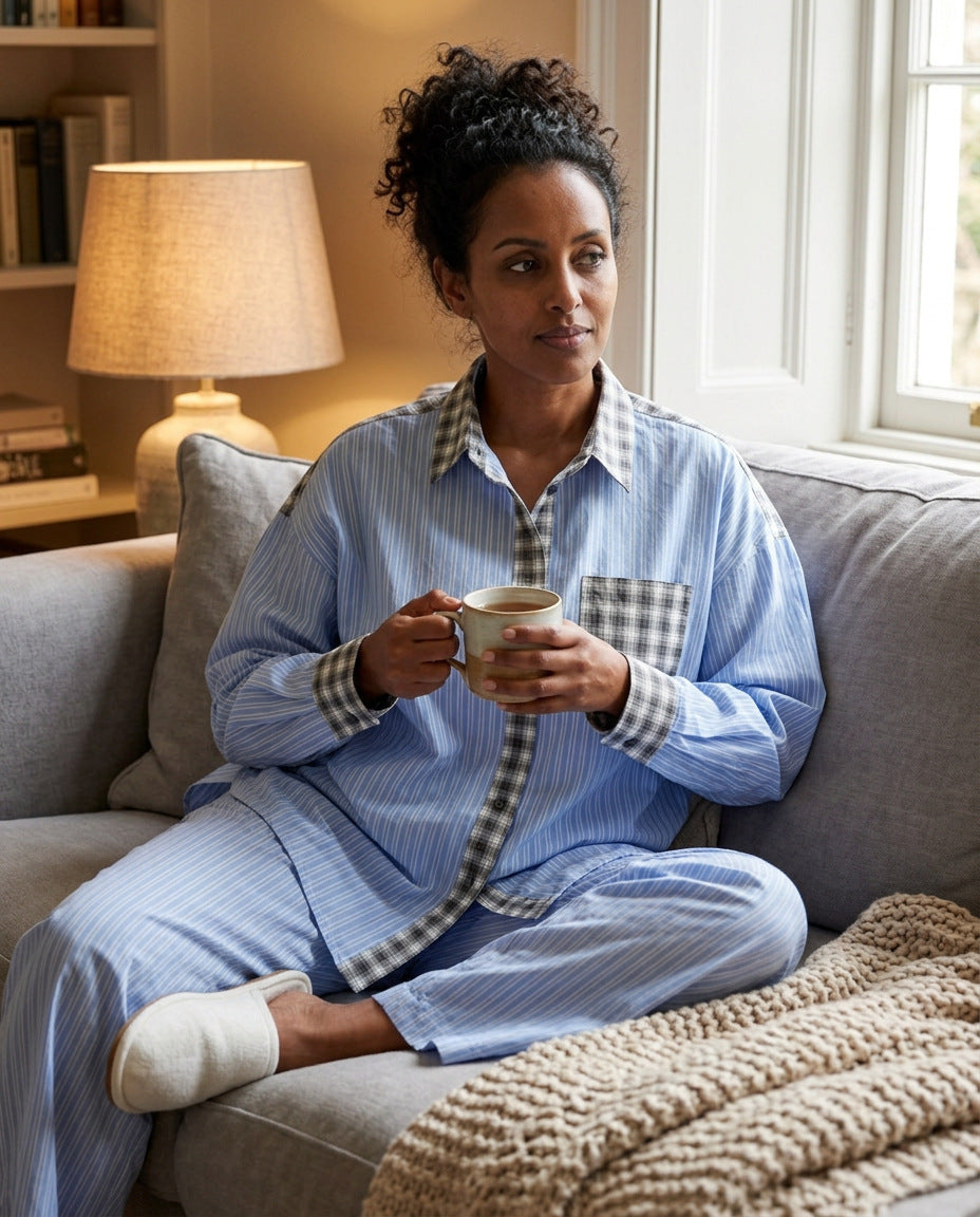 Pyjama-Set – im Wohnzimmer