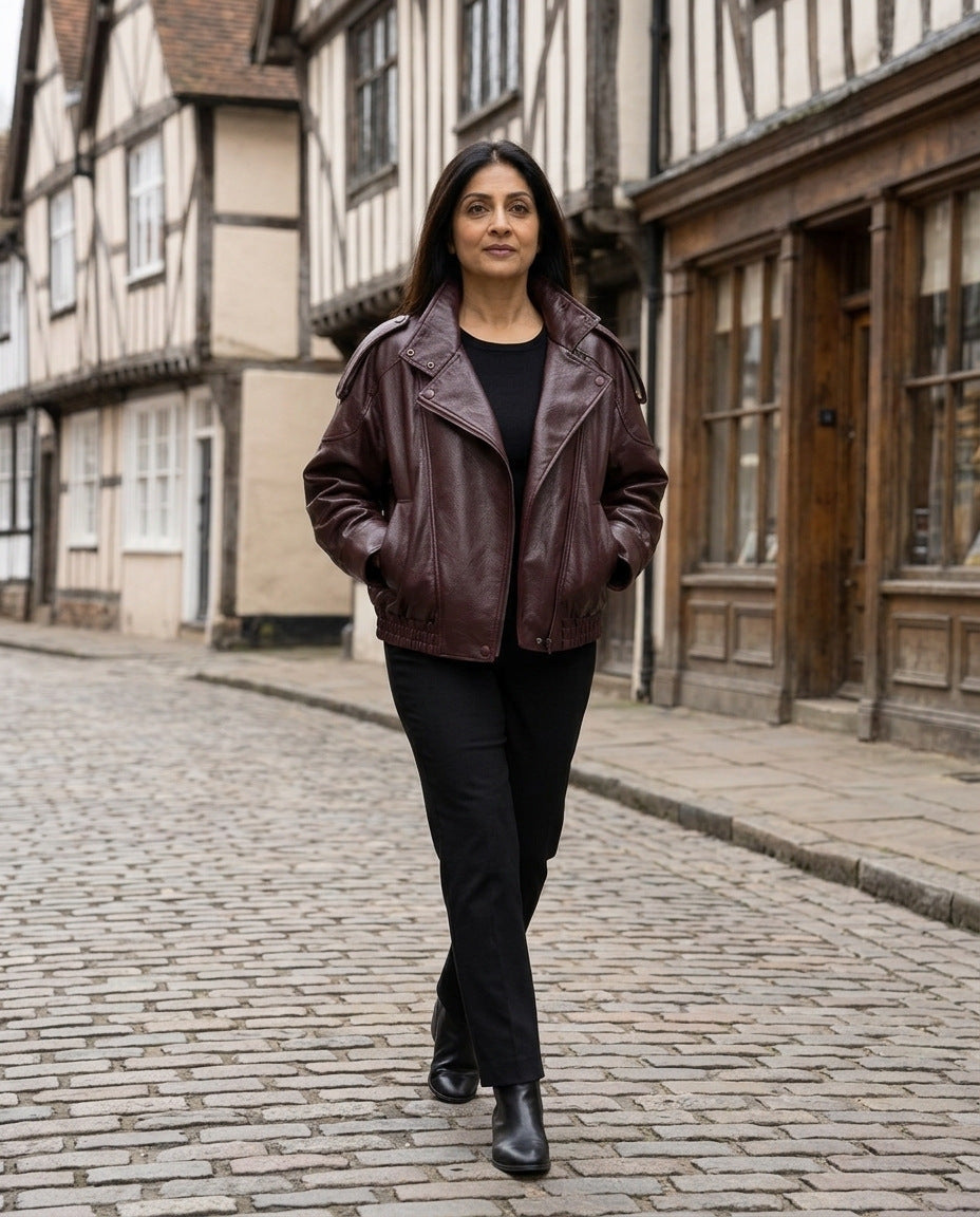 Bikerjacke – in der Altstadt