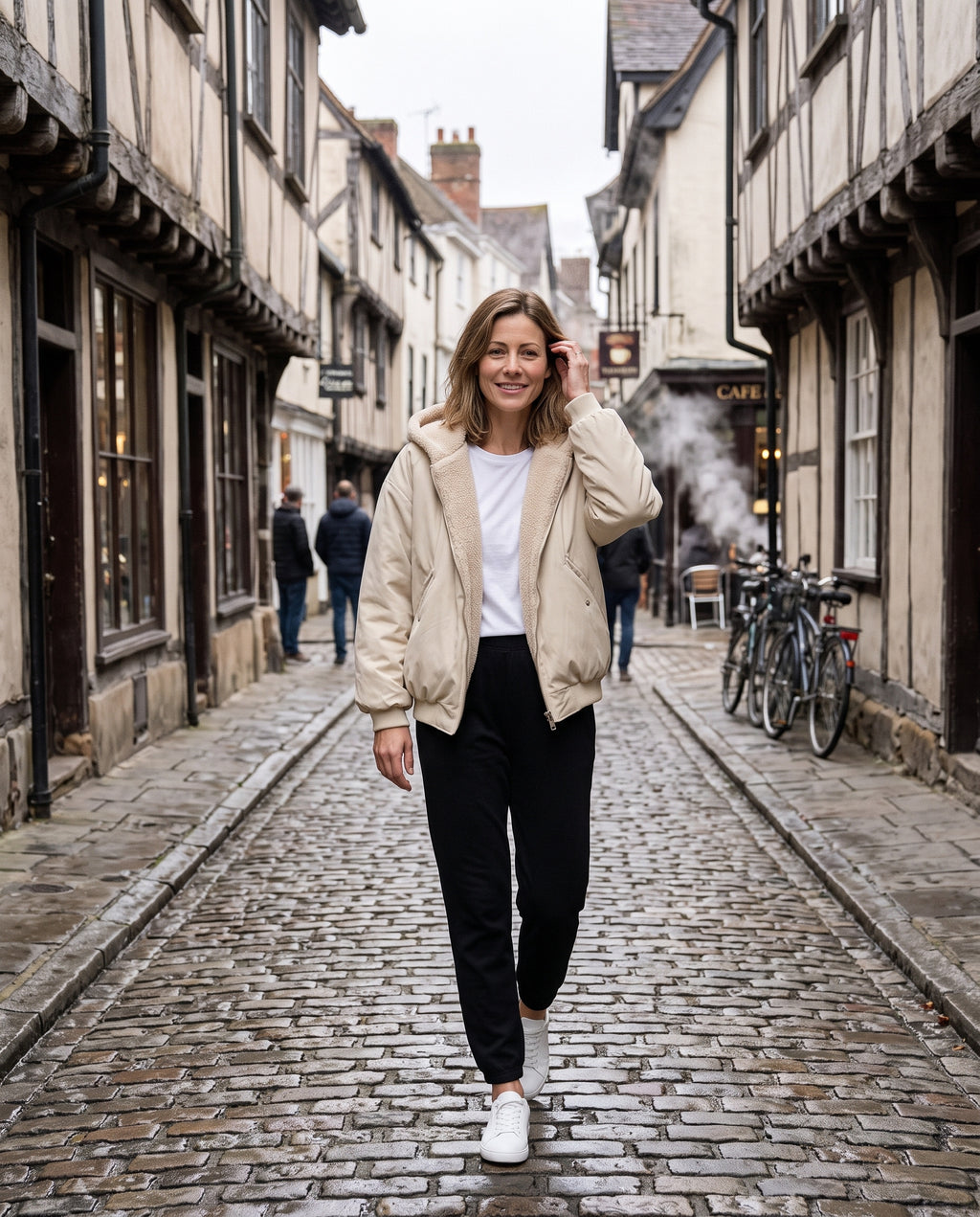 Oversized Winterjacke – in der Altstadt