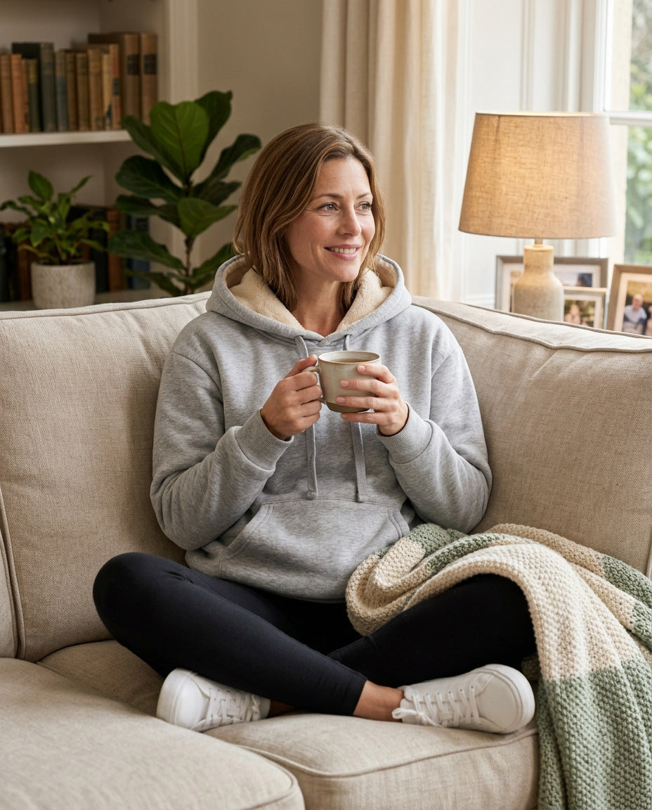 Fleece-Hoodie – gemütlich auf dem Sofa