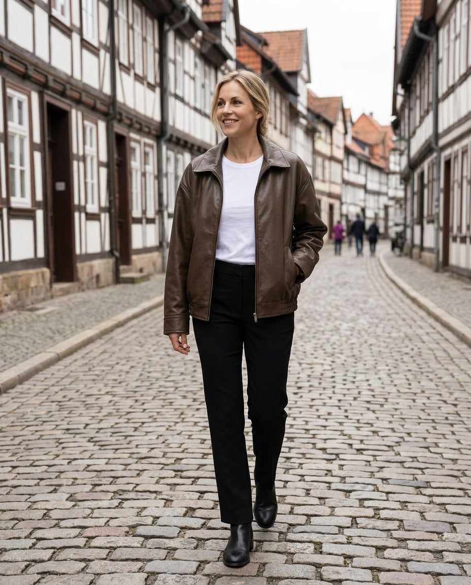 Kunstlederjacke – in der Altstadt