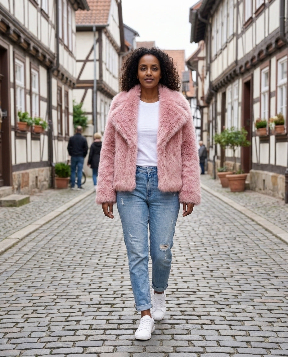 Kunstfelljacke – in der Altstadt
