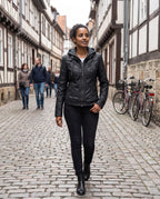 Kunstlederjacke Damen Schwarz – in der Altstadt