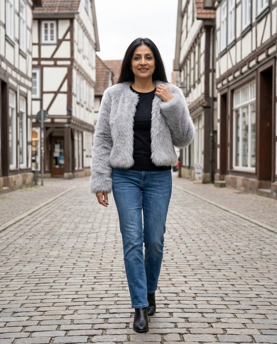 Kunstfelljacke – in der Altstadt