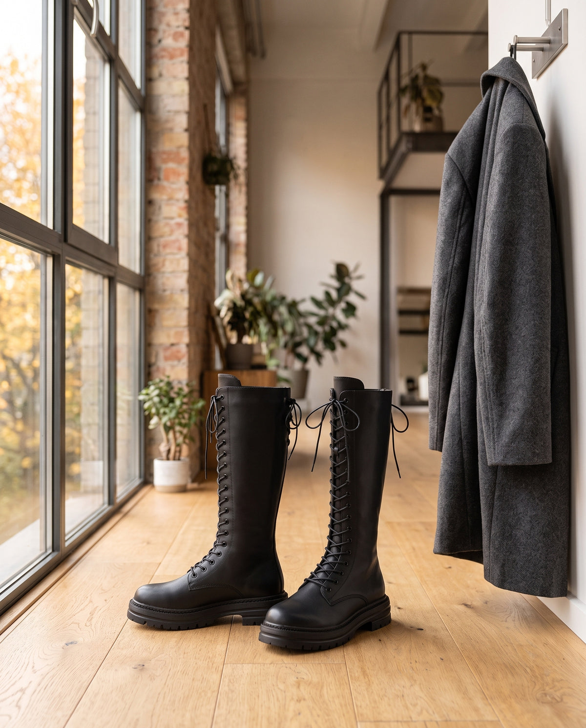 Schnürstiefel Damen Schwarz – im Loft