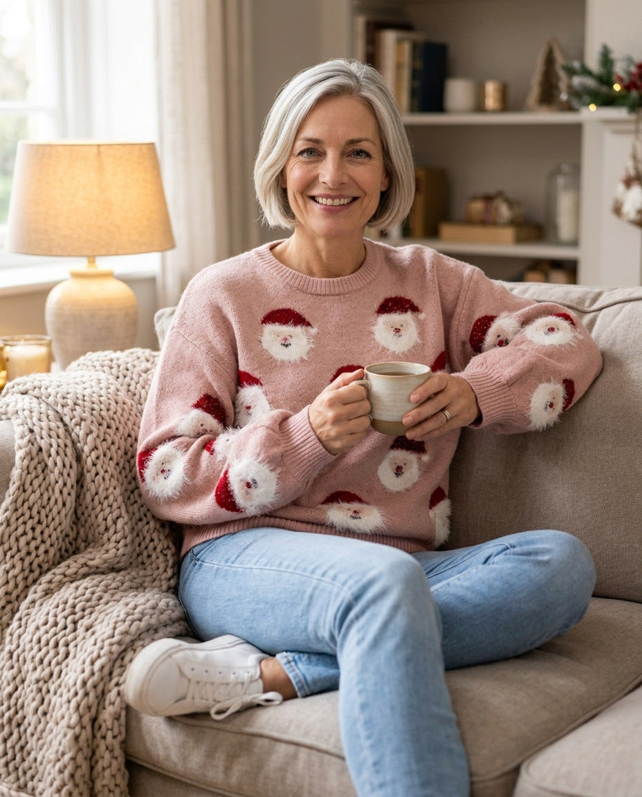 Weihnachtspullover – im Wohnzimmer