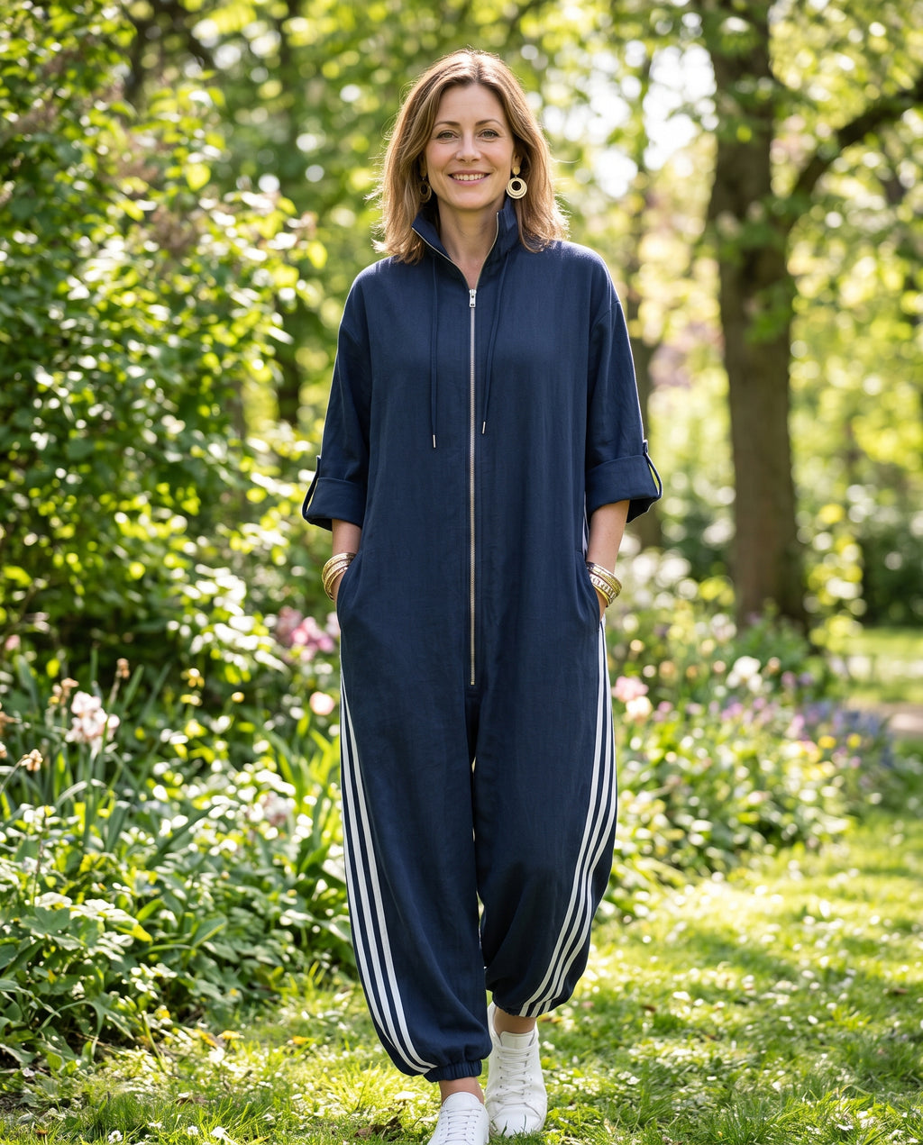 Jumpsuit Damen Dunkelblau – im Park