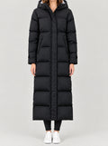 Langer Parka Damen Schwarz – Vorderansicht