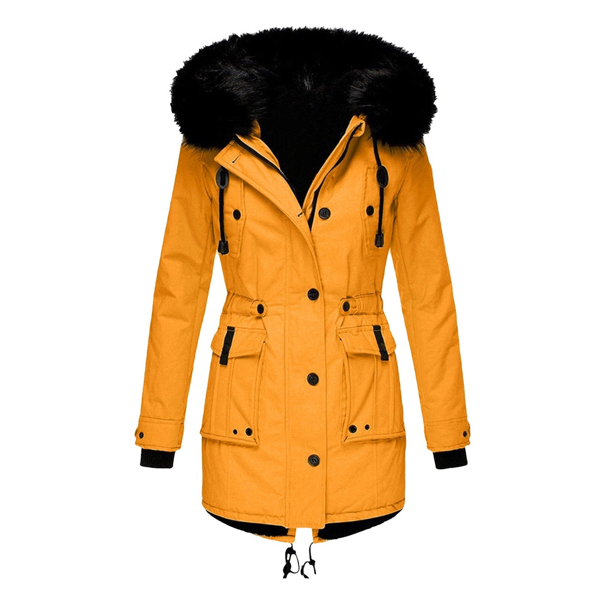 Winterparka Fellkapuze Orange